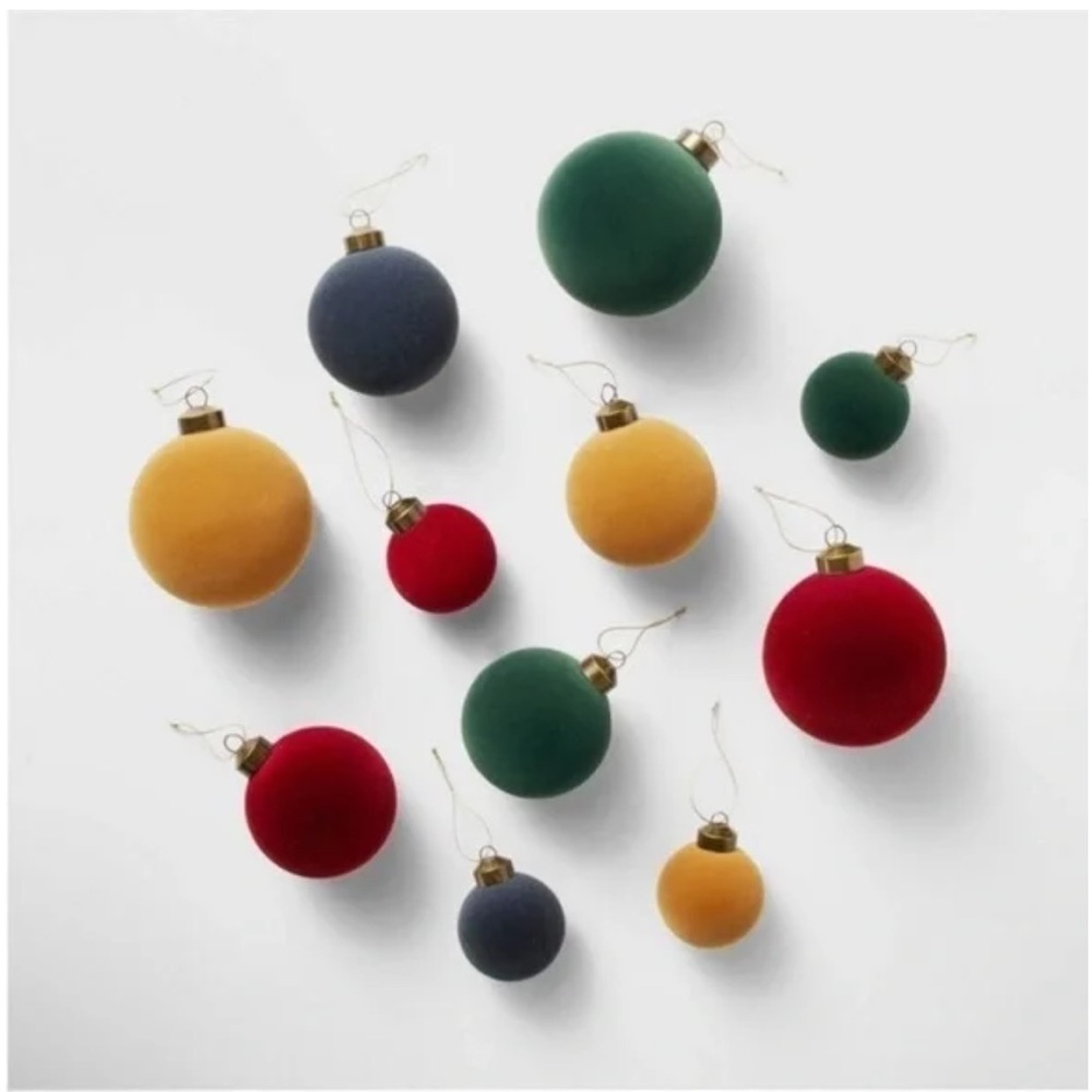 NWT STUDIO MCGEE 2023 Multicolor Velvet Ornaments-11 piece‎